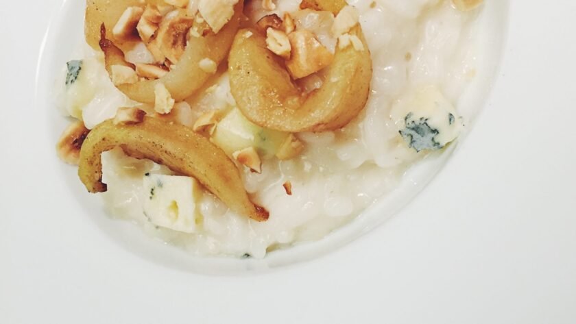 Risotto à la Fourme d’Ambert - Poire - Noisette