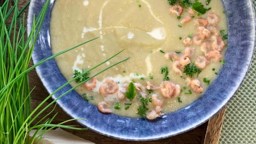 Potage chicons et crevettes grises • Leslie en Cuisine
