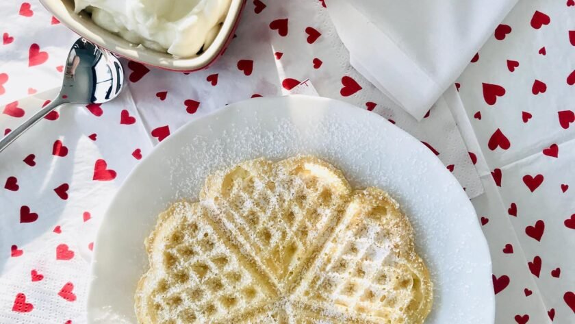 Gaufres de Bruxelles en forme de coeur