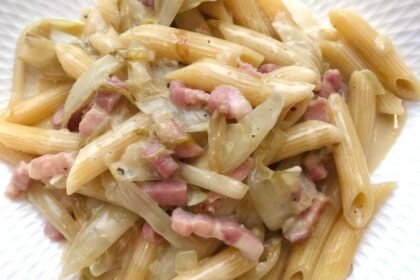 Penne lardons-chicon - Pâtes d'hiver qui réchauffe le coeur et les assiettes