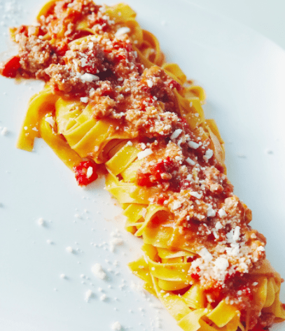 Tagliatelle Hachis-Jambon-Poivron - Recette rapide de Leslie en cuisine