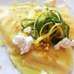 Pâtes farcie chèvre – orange, zeste de clémentine et courgette