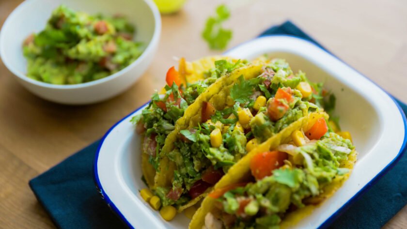 Tacos au poulet et guacamole