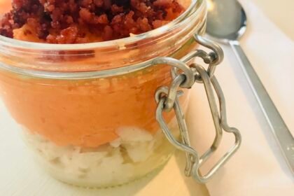 Parmentier de Cabillaud - Patates Douces et Poudre de bacon 