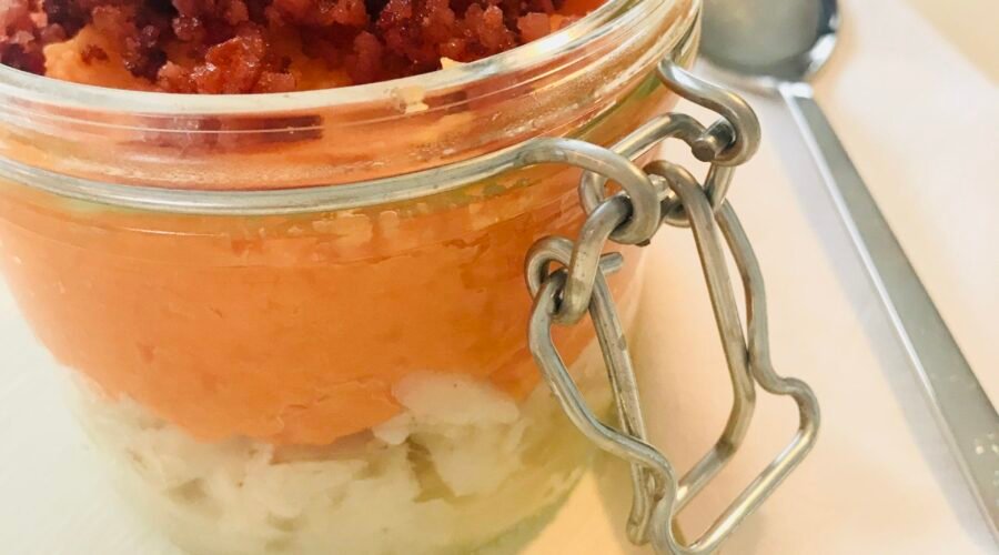 Parmentier de Cabillaud - Patates Douces et Poudre de bacon