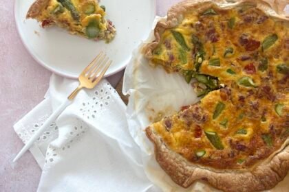 Quiche croustillante aux asperges vertes et coppa • Leslie en Cuisine