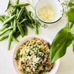 Linguine Saucisse à l’ail des ours - Petits pois - Pecorino