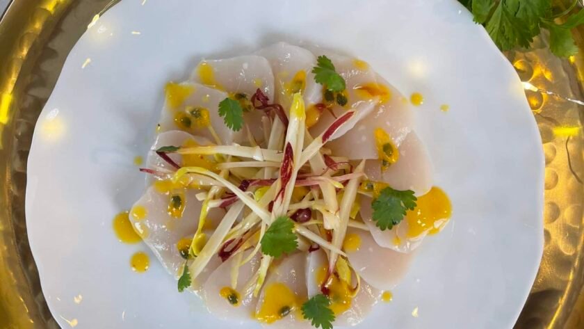 Carpaccio de St Jacques - salade de chicons et agrumes