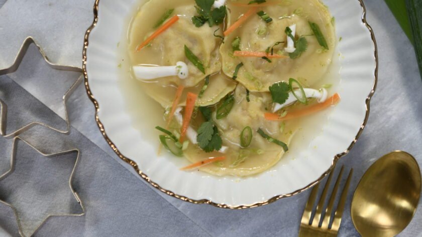 Recette ravioles St Jacques & Bouillon Thaï