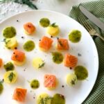Saumon gravlax fumé - sauce suédoise et pommes de terre tièdes