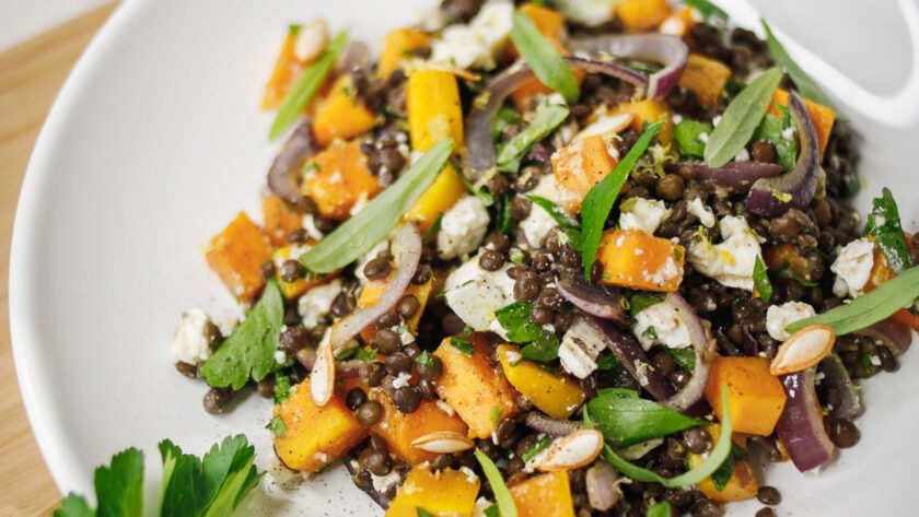 Lentilles butternut et feta • Leslie en Cuisine