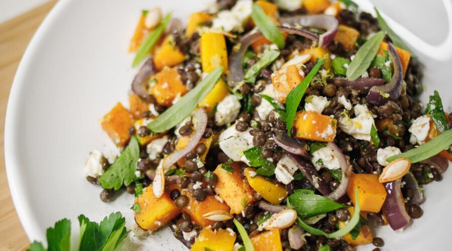 Lentilles butternut et feta • Leslie en Cuisine
