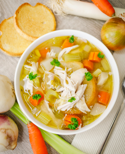 Bouillon de poule aux petits légumes • Leslie en Cuisine