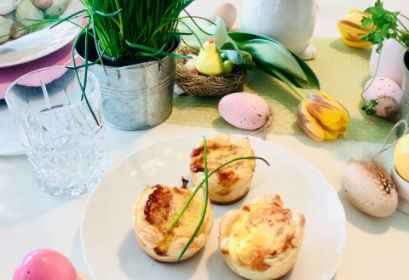 Mini quiche de Pâques façon asperges à la flamande • Leslie en Cuisine