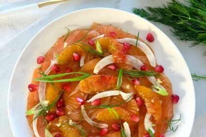Carpaccio de saumon, fenouil, clémentines ou oranges sanguines • Leslie en Cuisine