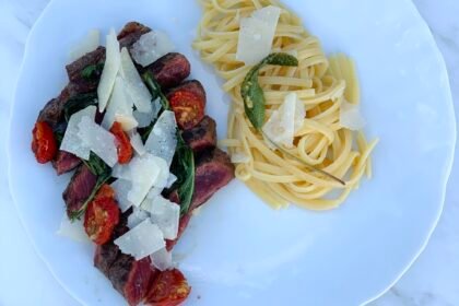 Tagliata de boeuf & ses linguine au beurre de sauge