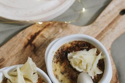 Crème brulée Tête de Moine AOP, cèpes et noisettes • Leslie en Cuisine