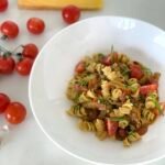 Fusilli aux tomates cerises, aubergines et pâte d’amande • Leslie en Cuisine