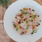 Carpaccio de Saint-Jacques, chou-fleur et grenades • Leslie en Cuisine
