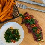 Bavette de boeuf sauce chimichurri et patates douces