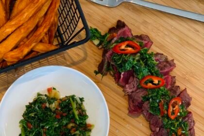 Bavette de boeuf sauce chimichurri et patates douces