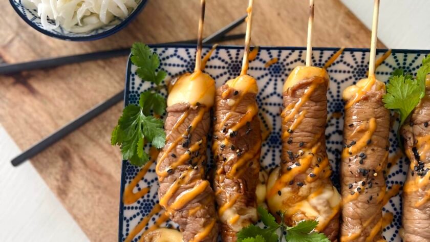 Yakitori de boeuf et gouda • Leslie en Cuisine