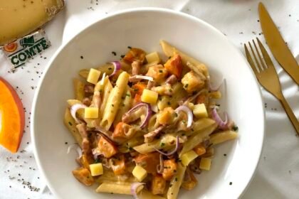 Penne Potimarron / Lardon et Comté vieux