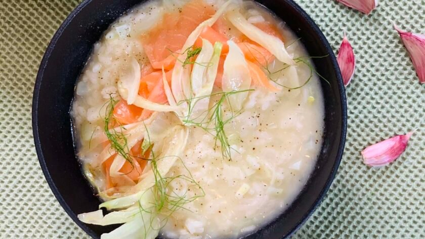 Risotto au saumon fumé et fenouil - Risotto facile et super bon