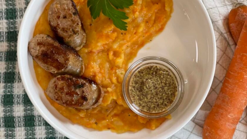 Potée aux carottes et saucisse grillée • Leslie en Cuisine