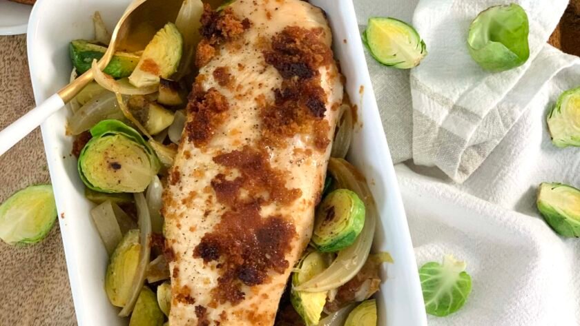 Blanc de poulet, chou de Bruxelles et pain d'épices • Leslie en Cuisine