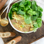 Frisée lardon, pomme, Emmental et moutarde à l’ancienne •Leslie en Cuisine