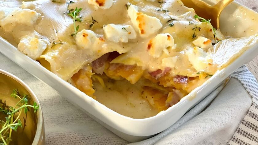 Lasagne à la courge, velouté, coppa et chèvre • Leslie en Cuisine